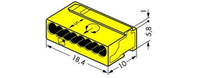 Wago Serie 243- 8-Leiter-Micro-Klemme (50 Stück) gelb