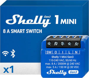 Shelly · Podometna · “Plus 1 Mini” · Rele · max 8A · 1 kanal · WLAN · BT