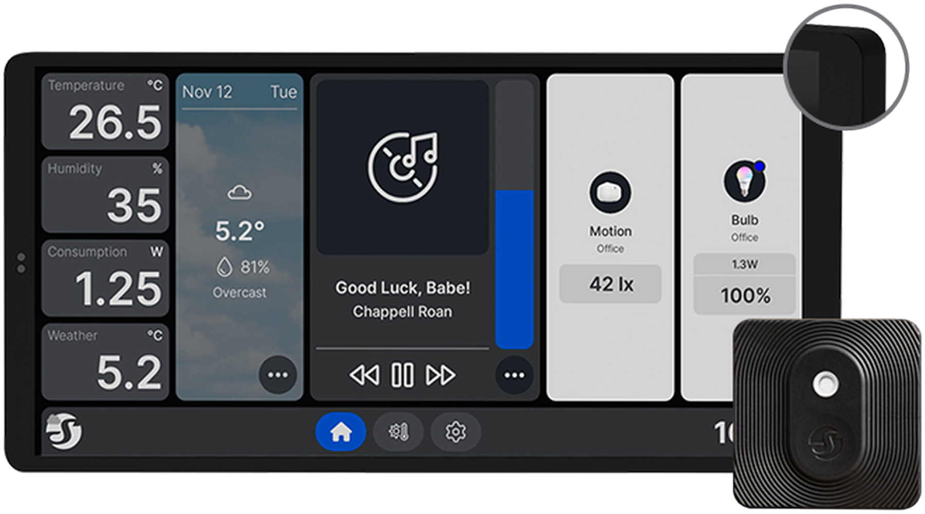 Shelly Wall Display X2 + BLU H&T schwarz - SMARTBLU 